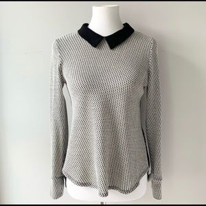 Potter’s Pot Peter Pan Collar Black and Gray Shirt Small